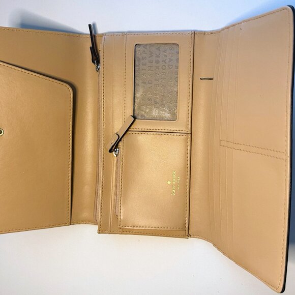 Kate Spade Trifold Wallet - Purple - Ostrich Texture Leather - Picture 7 of 11